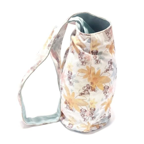 Disney Mickey & Minnie Mouse Floral Reversible Sling Bag New Release Mint Blue - Picture 7 of 9